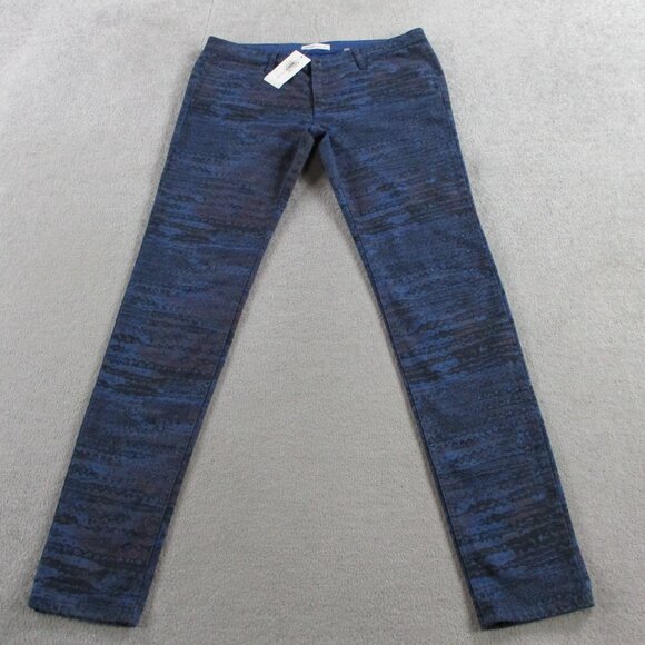 NWT See By Chloe Jeans Womens 32 Blue Space Dye Printed Patterned Skinny $350 - Picture 2 of 14